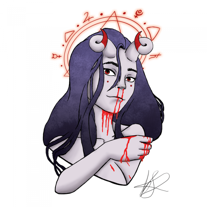 Draw This In Your Style: Feefals Bloody Demon Girl by angelKat