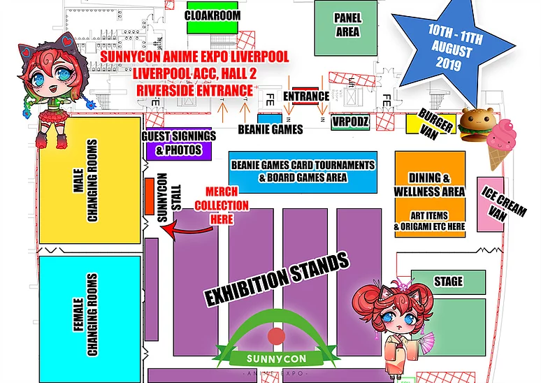 SunnyCon Anime Expo Liverpool 2019 Map