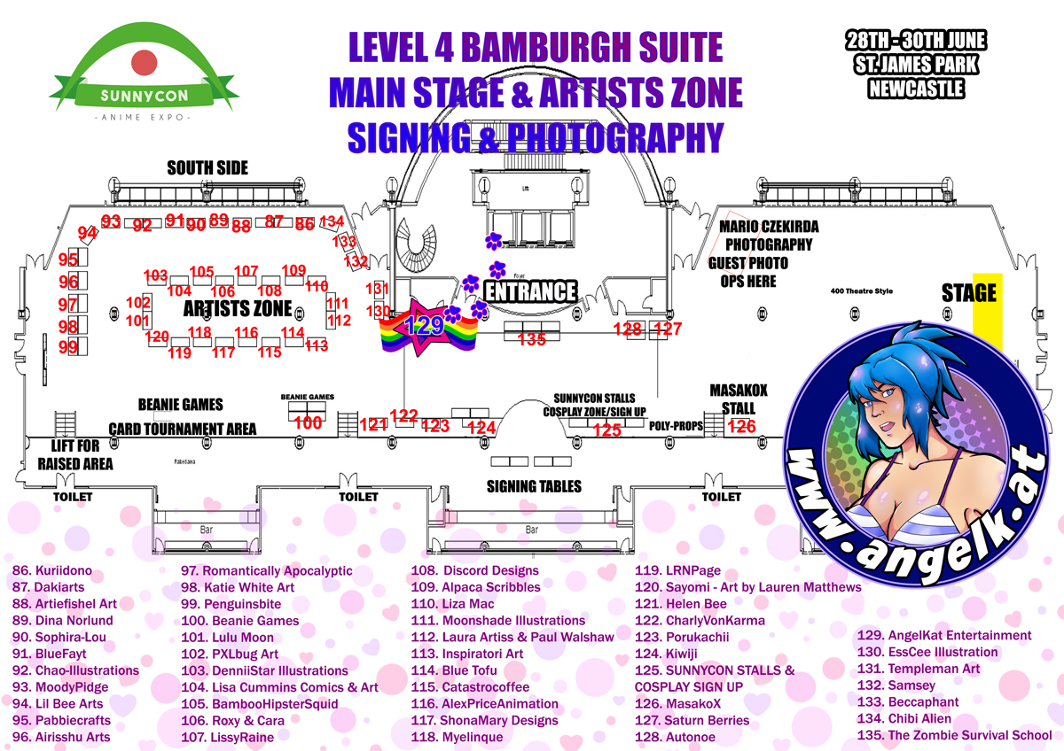 SunnyCon Anime Expo 2019 Artist Alley Map