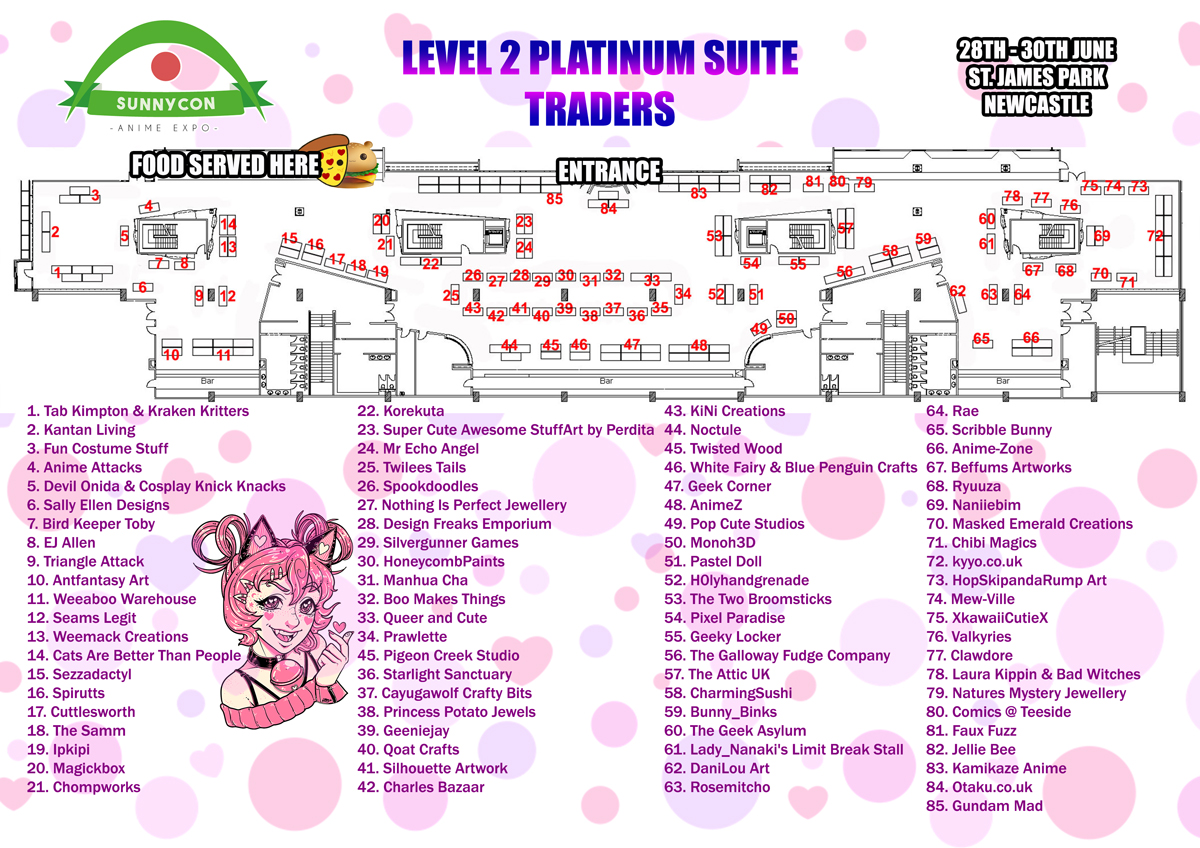 SunnyCon Anime Expo 2019 Traders Map