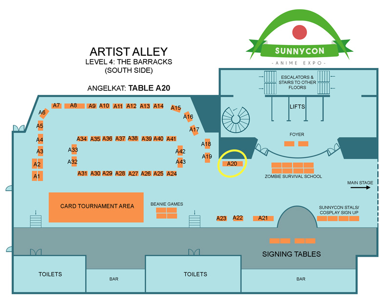 SunnyCon Anime Expo 2022 Artist Alley Map